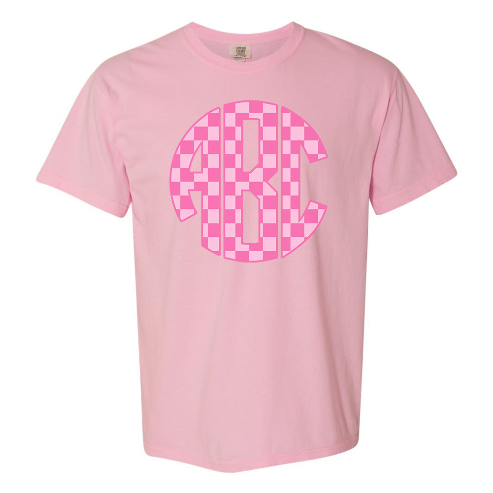 Monogrammed 'Checkerboard' Big Print T-Shirt