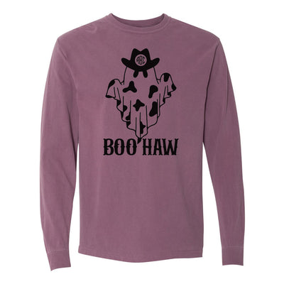 Monogrammed 'Boo-Haw' Comfort Colors Long Sleeve T-Shirt