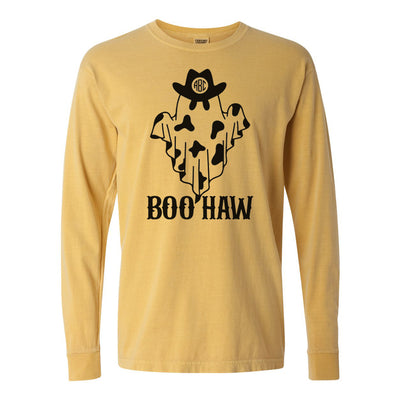 Monogrammed 'Boo-Haw' Comfort Colors Long Sleeve T-Shirt
