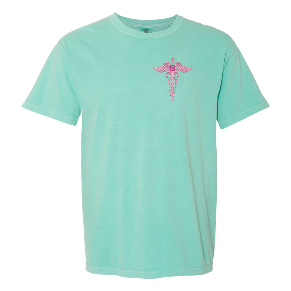 Monogrammed Caduceus Comfort Colors T-Shirt