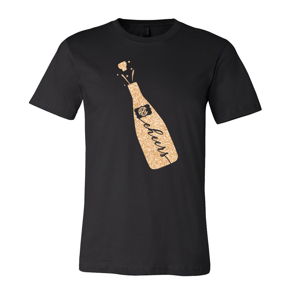 Monogrammed Glitter 'Celebration Cheers' Premium T-Shirt