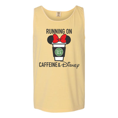Monogrammed 'Caffeine & Disney' Comfort Colors Tank Top