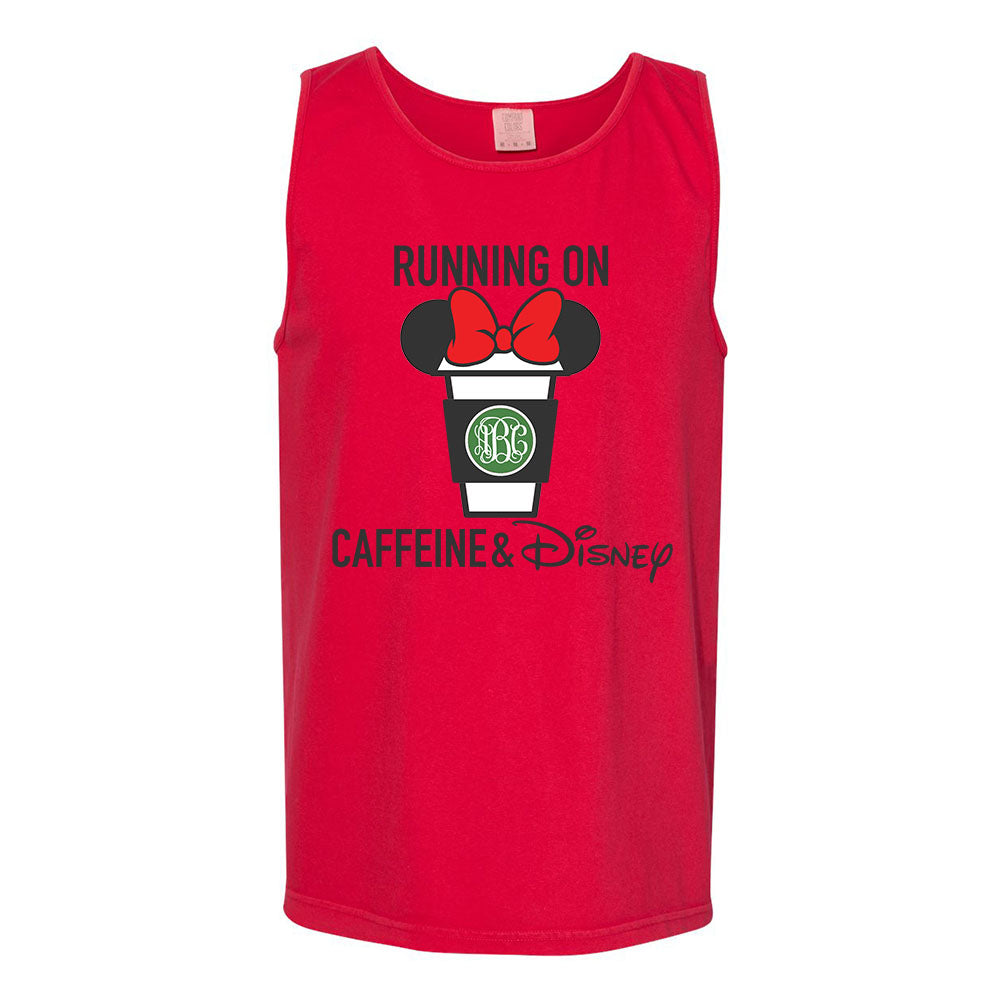 Monogrammed 'Caffeine & Disney' Comfort Colors Tank Top