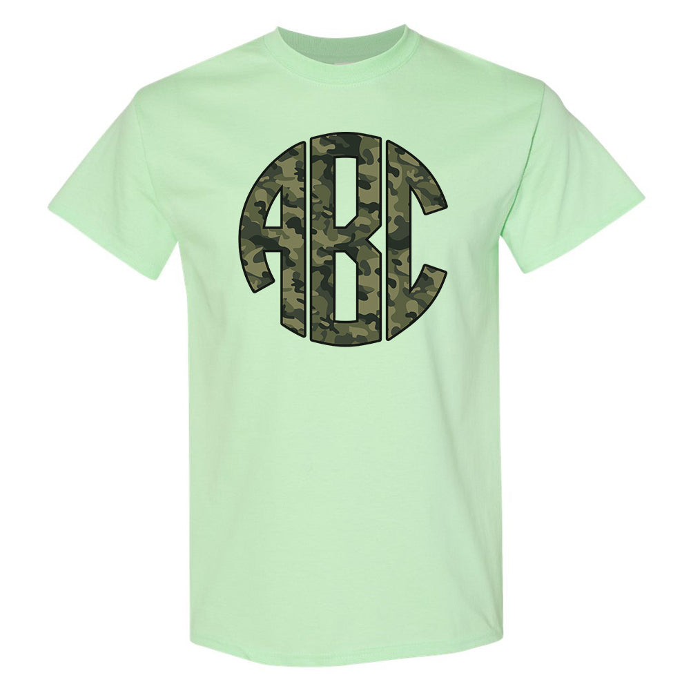 Monogrammed 'Camo' Big Print Basic T-Shirt