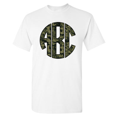 Monogrammed 'Camo' Big Print Basic T-Shirt