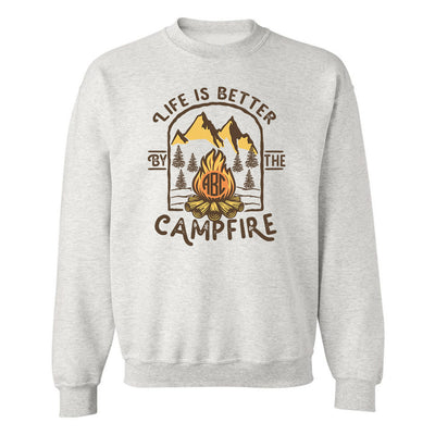 Monogrammed 'Life is Better by the Campfire' Crewneck Sweatshirt