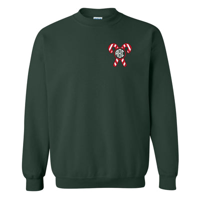 Monogrammed 'Candy Cane' Crewneck Sweatshirt