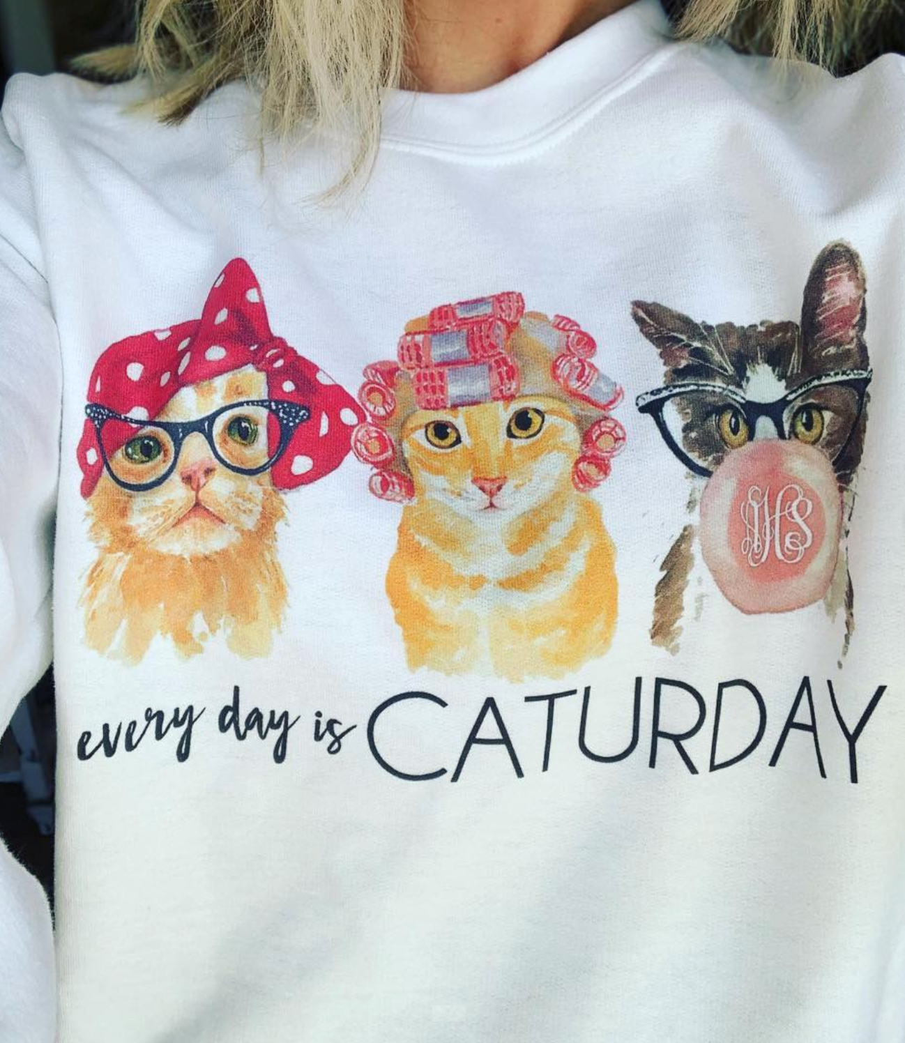 Caturday Monogrammed Sweatshirt