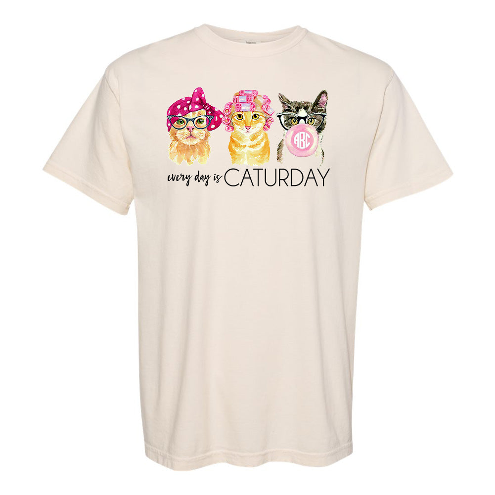 Monogrammed 'Every Day is Caturday' T-Shirt