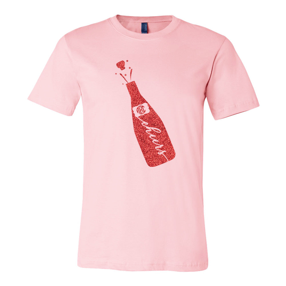 Monogrammed Glitter 'Celebration Cheers' Premium T-Shirt