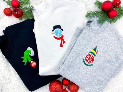 Christmas Sweatshirts Embroidery Monograms United Monograms