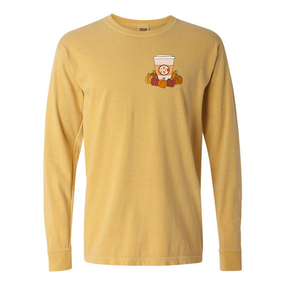 Monogrammed 'Pumpkin Coffee' Long Sleeve T-Shirt