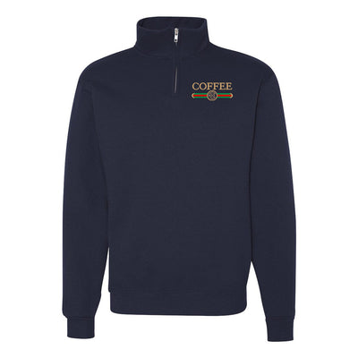 Monogrammed Coffee Designer Dupe Quarter Zip Sweatshirt
