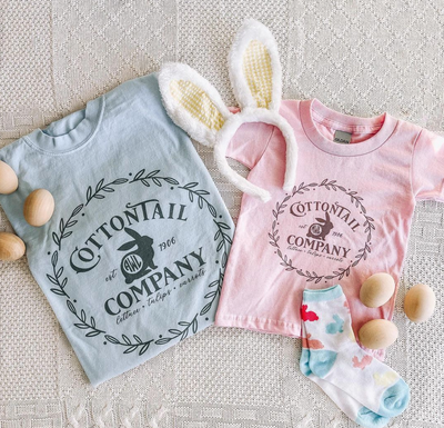 Kids Monogrammed 'Cottontail Company' T-Shirt