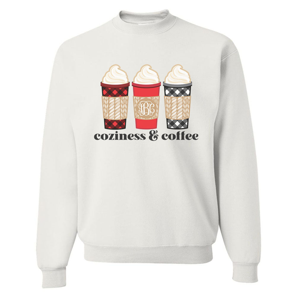 Coziness & COffee Monogram Crewneck personalized