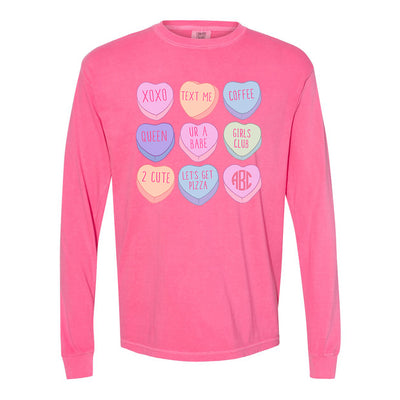 Monogrammed 'Candy Hearts' Long Sleeve T-Shirt