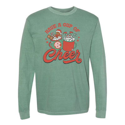 Monogrammed 'Have A Cup Of Cheer' Long Sleeve T-Shirt