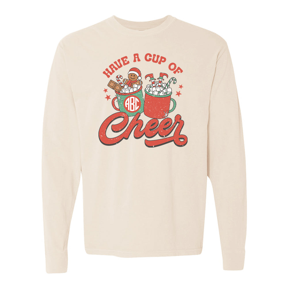 Monogrammed 'Have A Cup Of Cheer' Long Sleeve T-Shirt