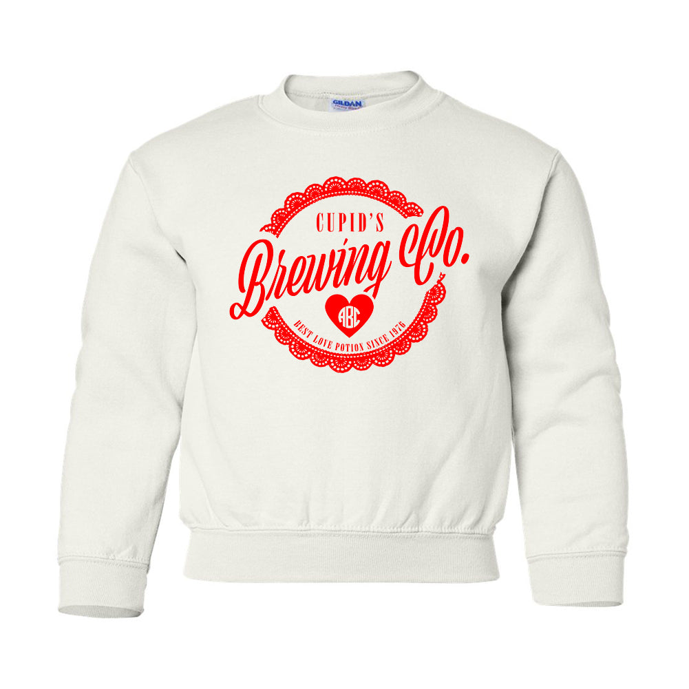 Kids Monogrammed 'Cupid's Brewing Co.' Crewneck Sweatshirt