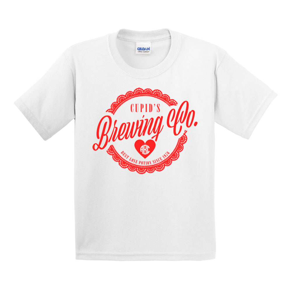 Kids Monogrammed 'Cupid's Brewing Co.' T-Shirt