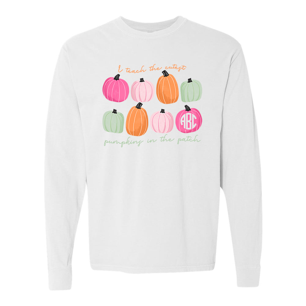 Monogrammed 'I Teach The Cutest Pumpkins' Long Sleeve T-Shirt