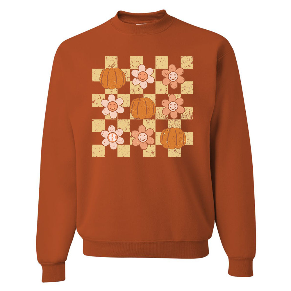 Monogrammed 'Daisy 'Pumpkin' Crewneck Sweatshirt