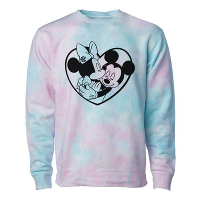 Monogrammed 'Mickey & Minnie Love' Tie Dye Crewneck Sweatshirt