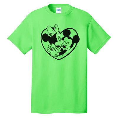 Monogrammed 'Mickey & Minnie Love' Neon T-Shirt