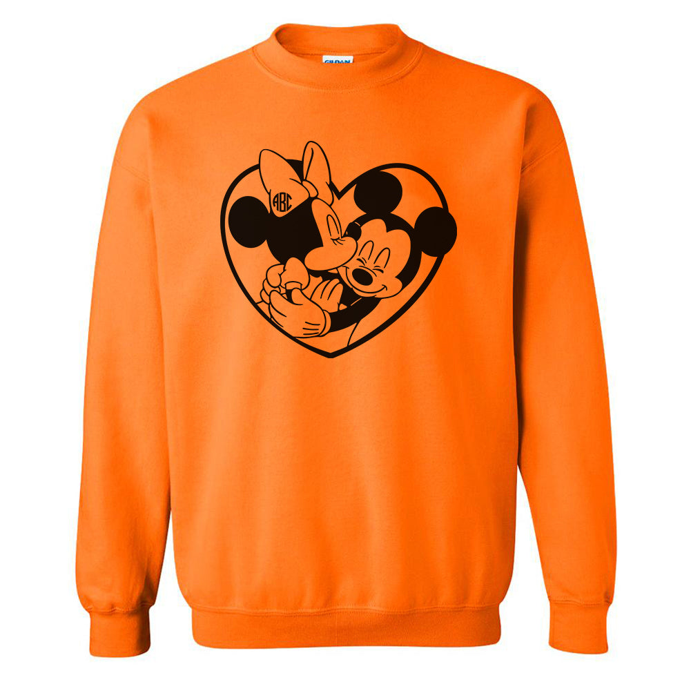 Monogrammed 'Mickey & Minnie Love' Neon Crewneck Sweatshirt