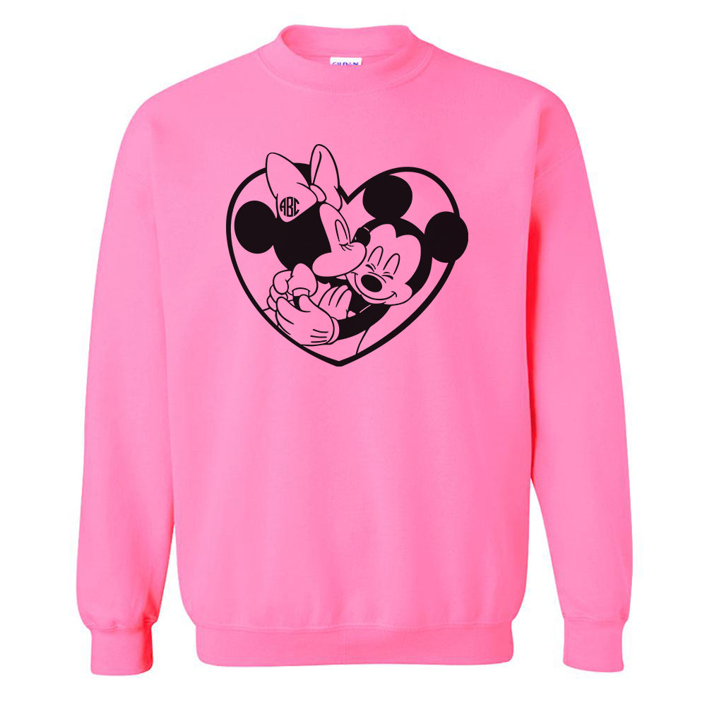 Monogrammed 'Mickey & Minnie Love' Neon Crewneck Sweatshirt