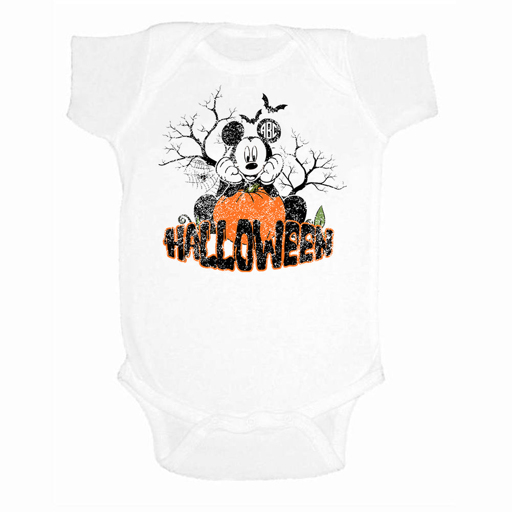 Monogrammed Infant 'Mickey Halloween' Onesie