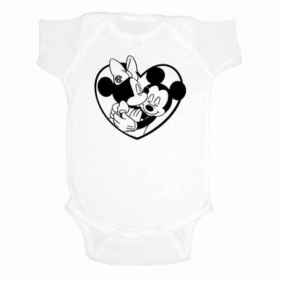 Monogrammed Infant 'Mickey & Minnie Love' Onesie