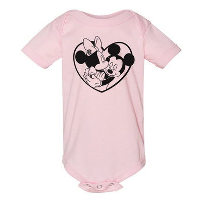 Monogrammed Infant 'Mickey & Minnie Love' Onesie