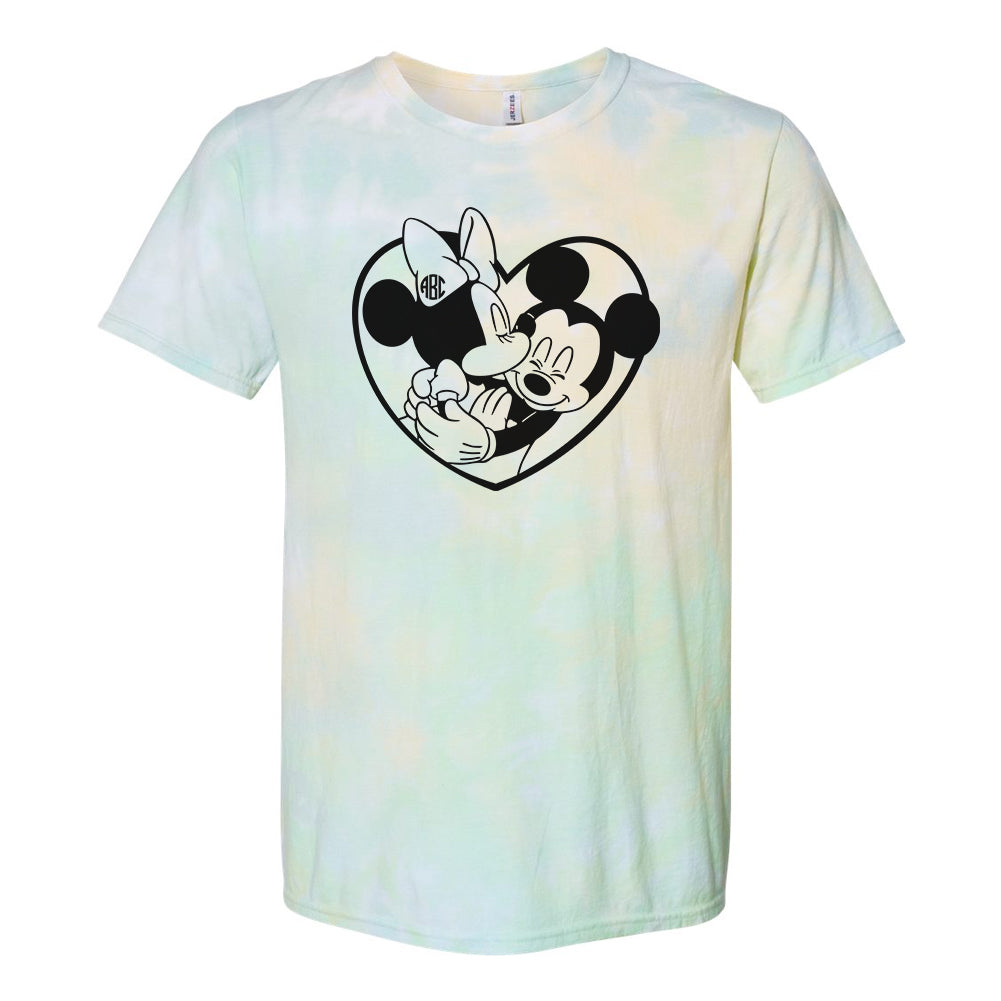 Monogrammed 'Mickey & Minnie Love' Tie Dye T-Shirt