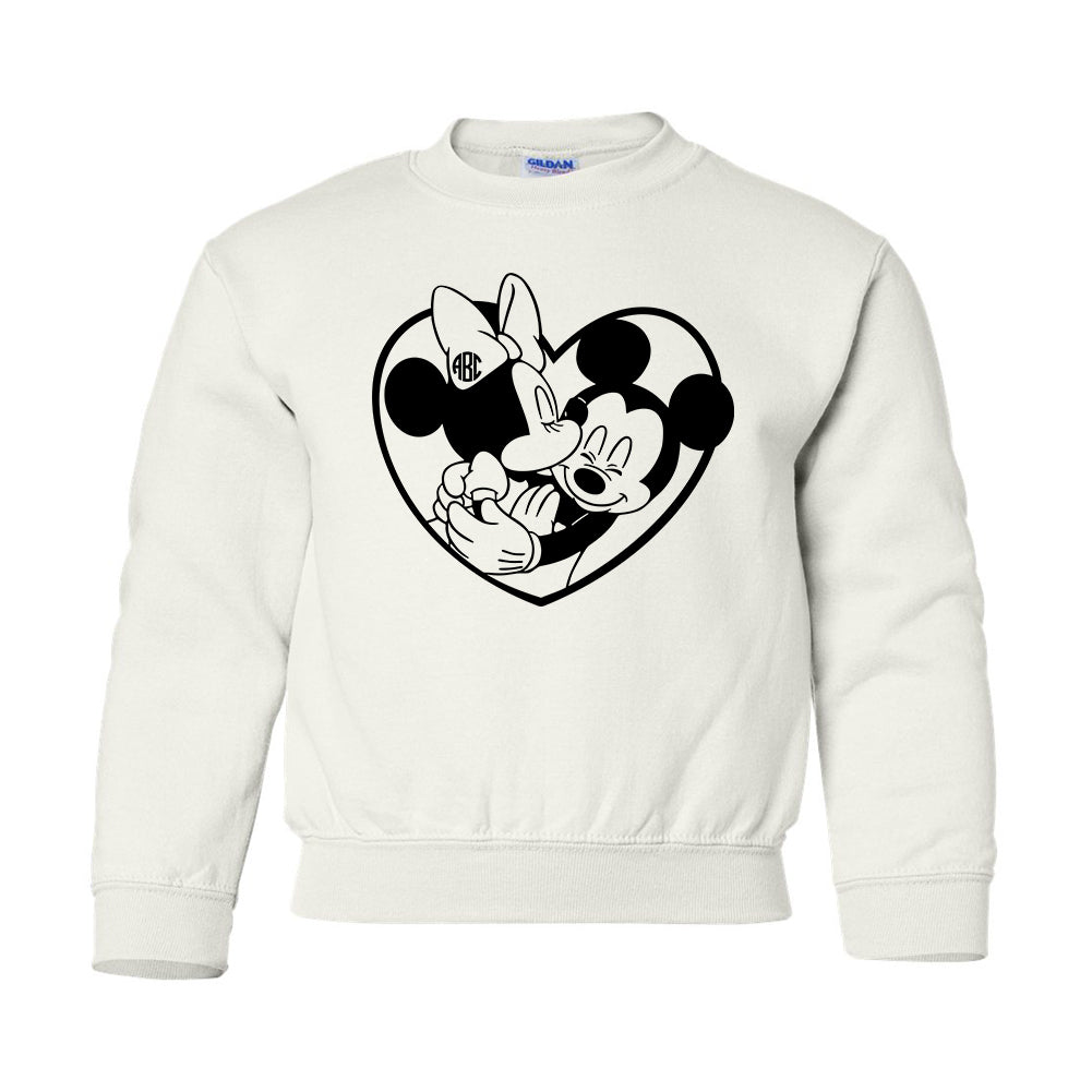 Kids Monogrammed 'Mickey & Minnie Love' Crewneck Sweatshirt