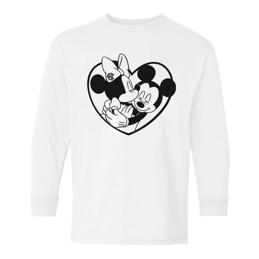 Kids Monogrammed 'Mickey & Minnie Love' Long Sleeve T-Shirt