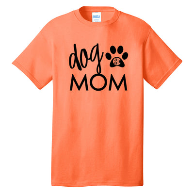 Monogrammed 'Dog Mom' Neon T-Shirt