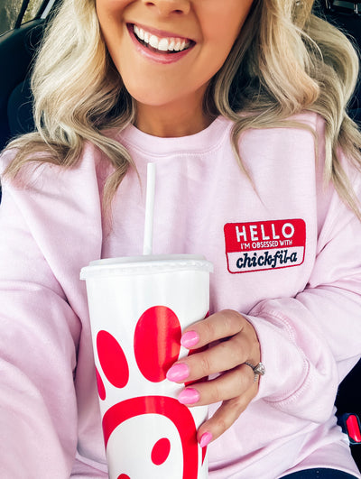 Make It Yours™ 'Hello, I'm Obsessed With...' Crewneck Sweatshirt