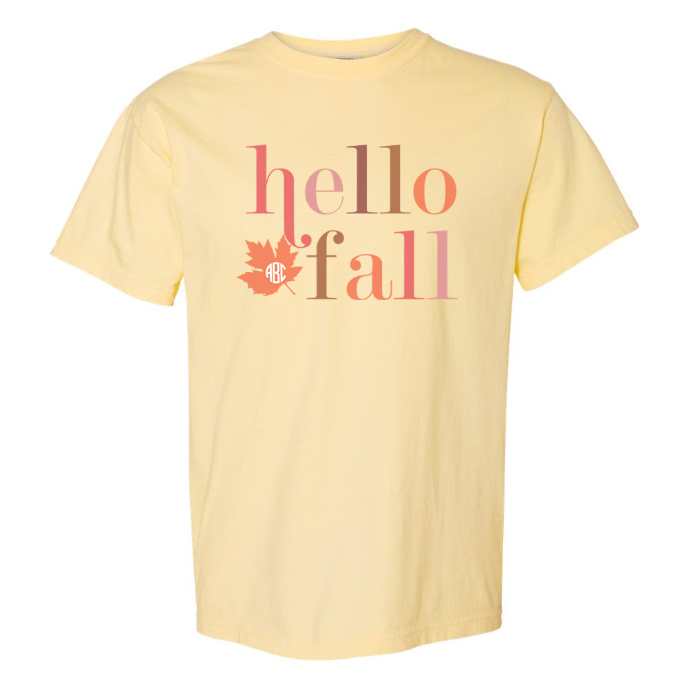 Monogrammed 'Hello Fall' T-Shirt