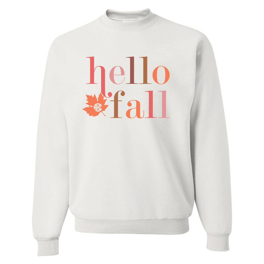 Monogrammed 'Hello Fall' Crewneck Sweatshirt