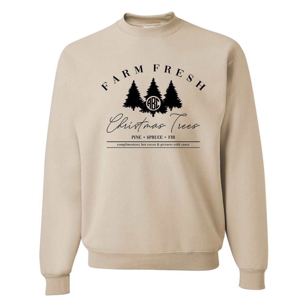 Monogrammed 'Farm Fresh Christmas Trees' Crewneck Sweatshirt