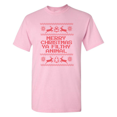 Monogrammed 'Merry Christmas Ya Filthy Animal' Basic T-Shirt