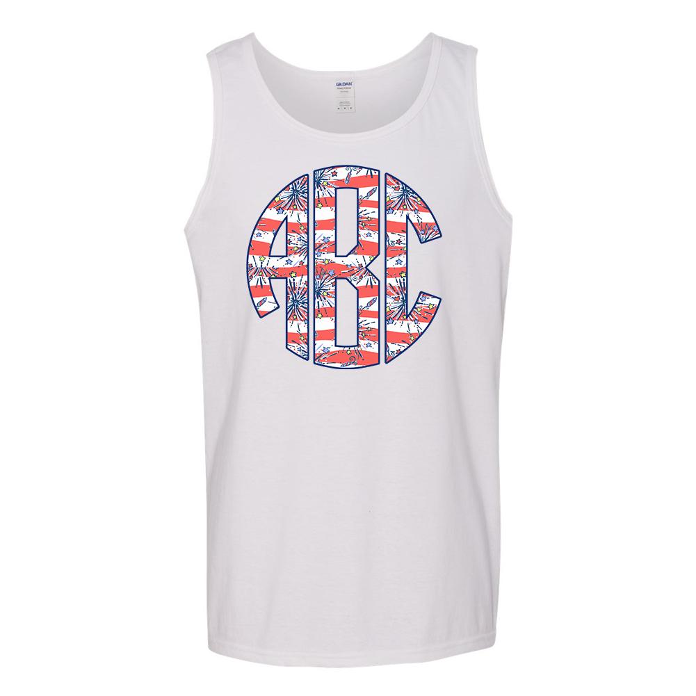 Monogrammed Lilly Pulitzer Fireworks Tank Top Fourth of July