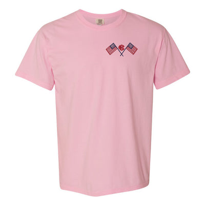 Monogrammed American Flag Comfort Colors T-Shirt