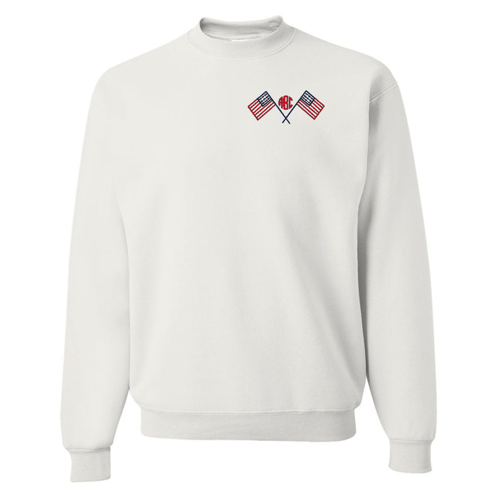 Monogrammed American Flag Crewneck Sweatshirt