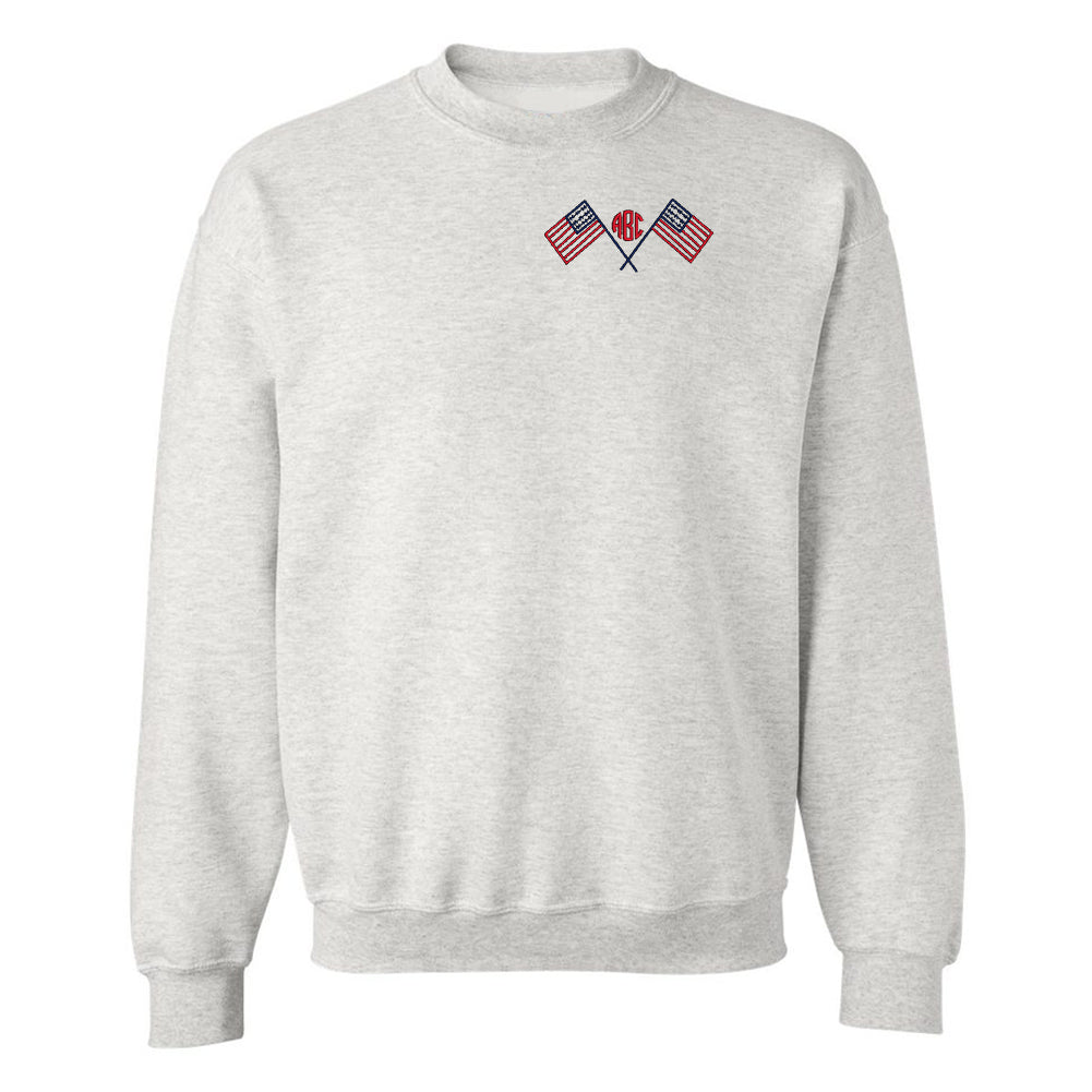 Monogrammed American Flag Crewneck Sweatshirt