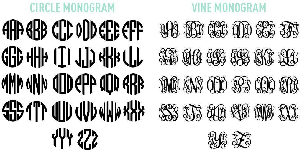 Circle and Vine Monogram Fonts