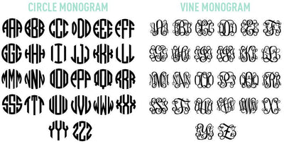 Monogram Styles Chart