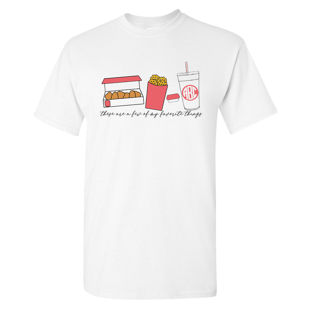 Monogrammed 'Favorite Things' Fast Food Basic T-Shirt