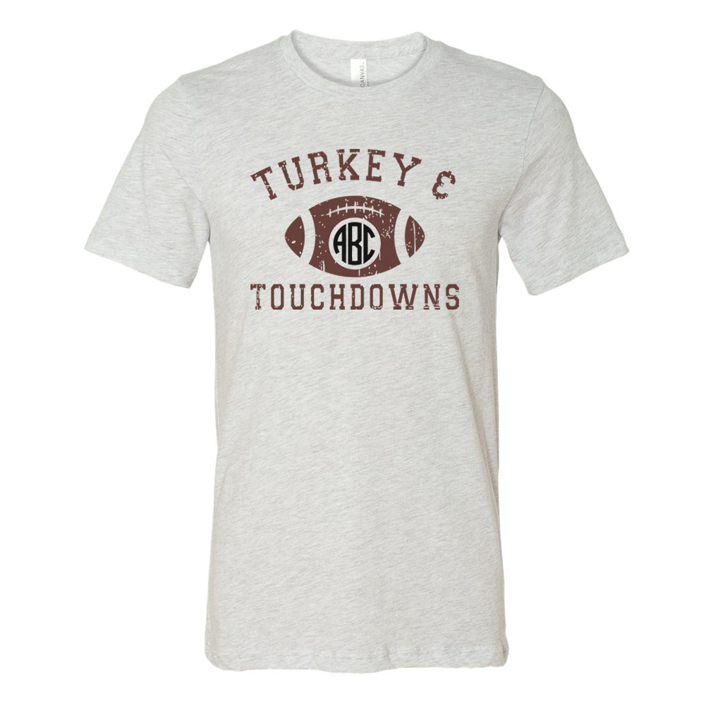 Monogrammed 'Turkey & Touchdowns' Premium T-Shirt